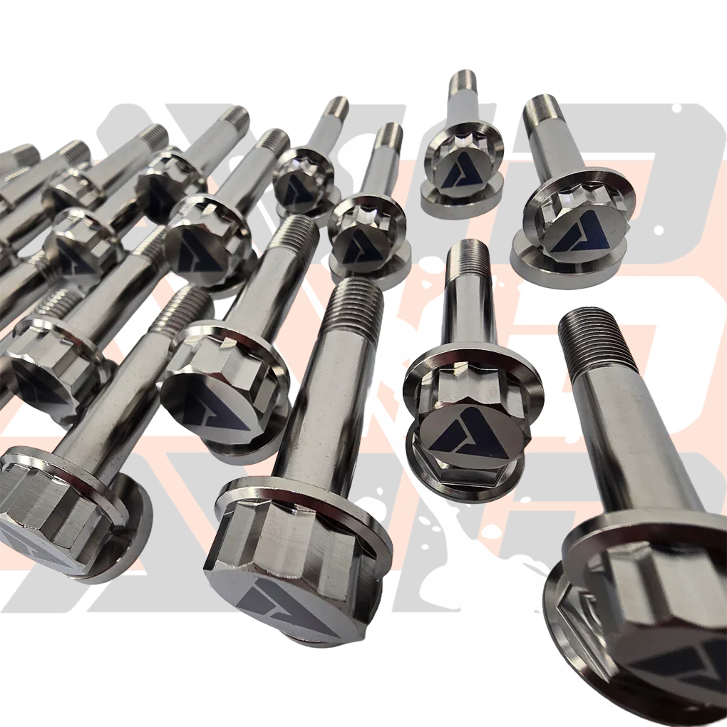 Can-Am Maverick R Factory Front Control Arm Replacement Titanium Bolt Hardware Kit, 42 Piece | AVID Racing
