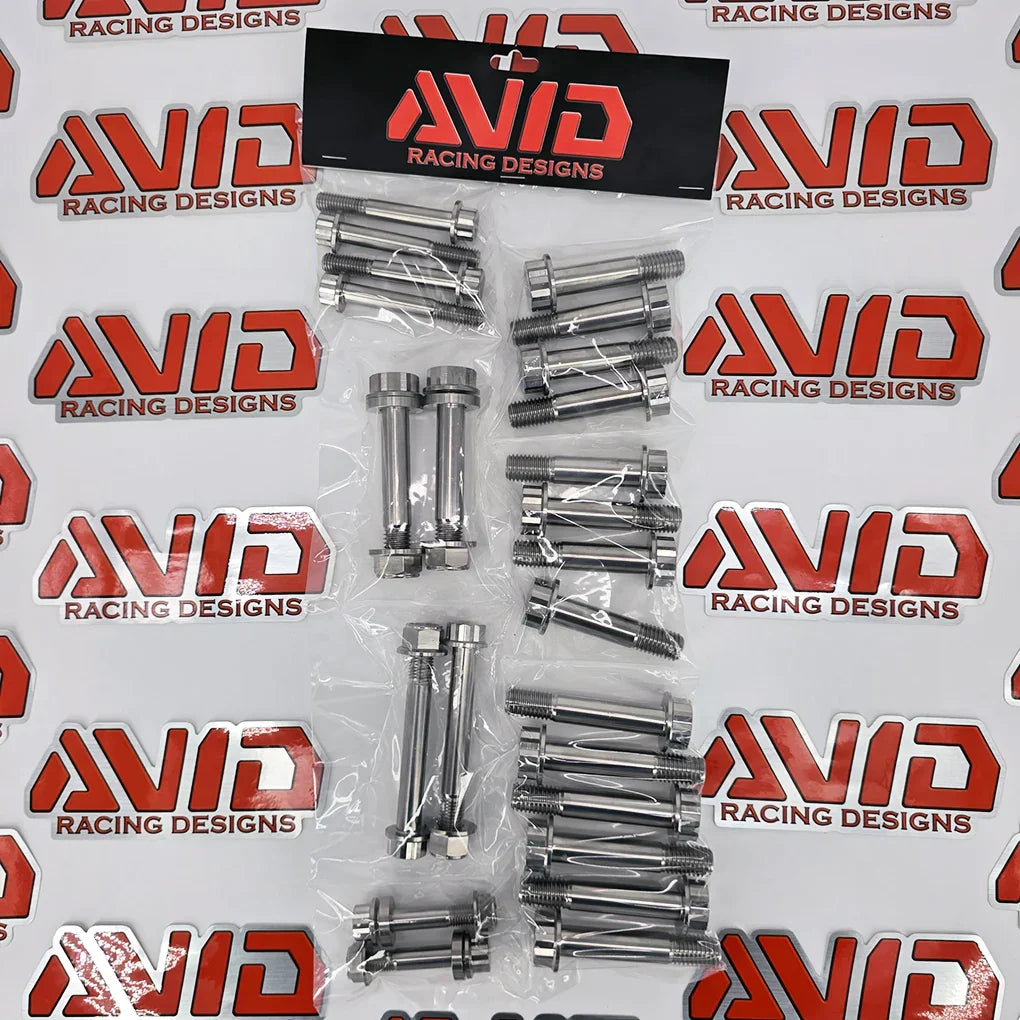 Can-Am Maverick R Factory Front Control Arm Replacement Titanium Bolt Hardware Kit, 42 Piece | AVID Racing