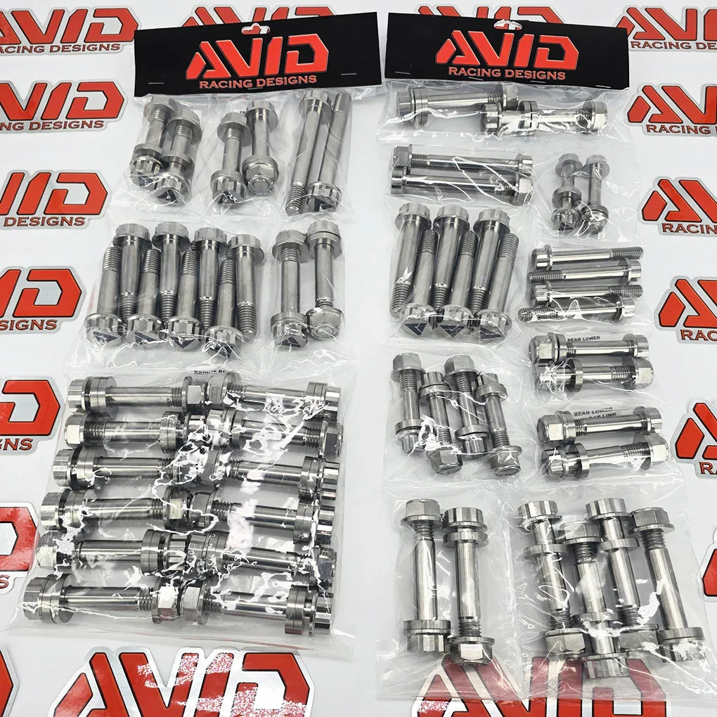 Can-Am Maverick R Factory Ultimate Suspension Replacement Titanium Bolt Hardware Kit, 170 Piece | AVID Racing