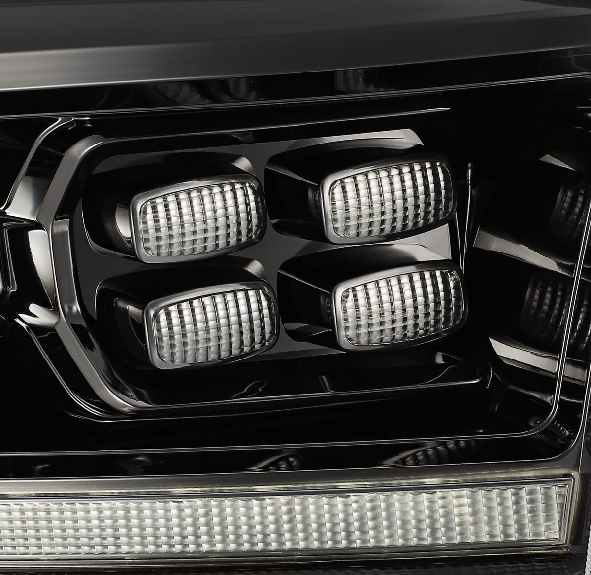 Alpha Rex 09-18 Ram Truck LUXX-Series (5th Gen 2500 Style) LED Projector Headlights Alpha-Black