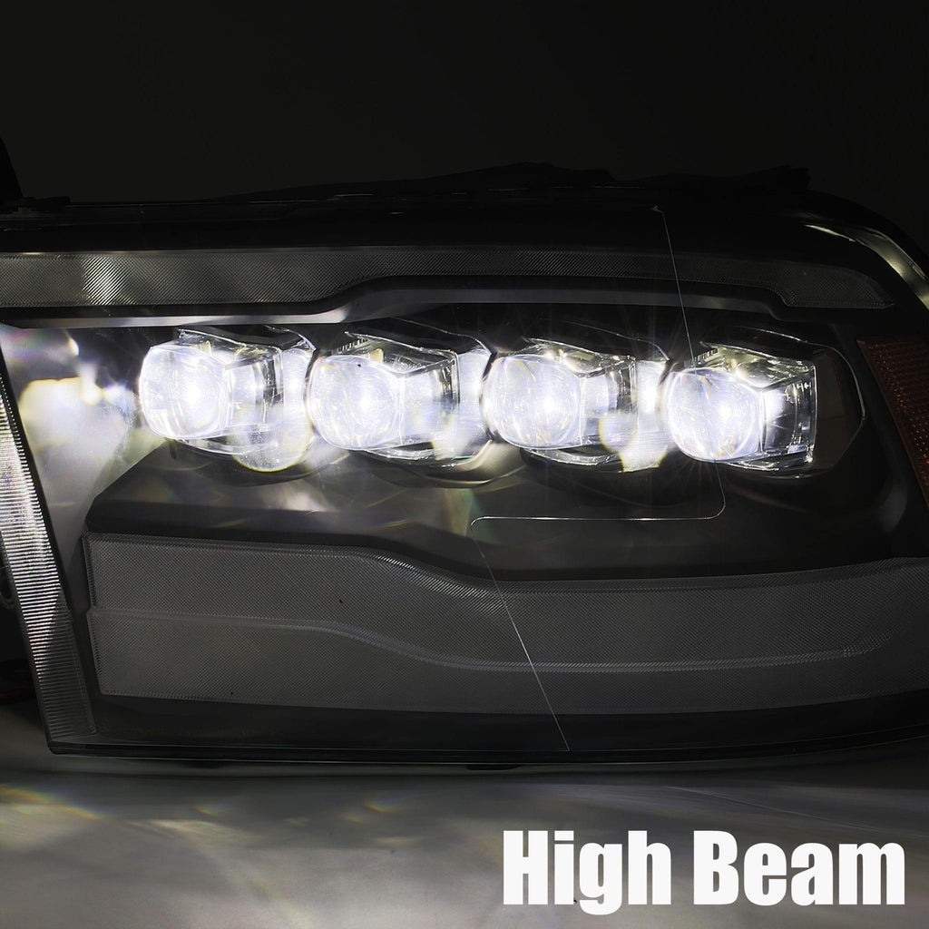 Alpha Rex 09-18 Ram Truck NOVA-Series LED Projector Headlights Jet Black