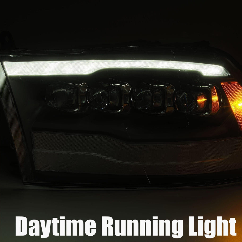 Alpha Rex 09-18 Ram Truck NOVA-Series LED Projector Headlights Alpha-Black