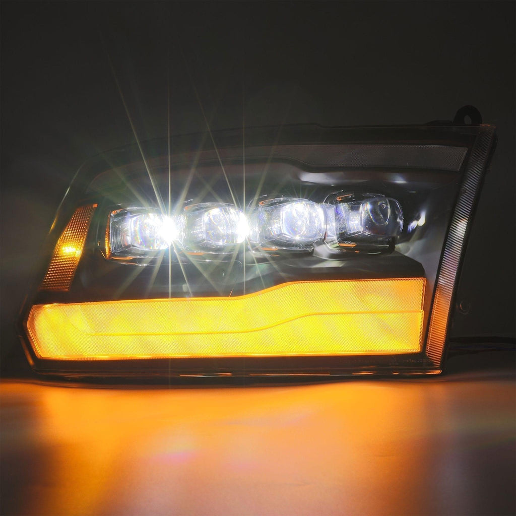 Alpha Rex 09-18 Ram Truck NOVA-Series LED Projector Headlights Alpha-Black