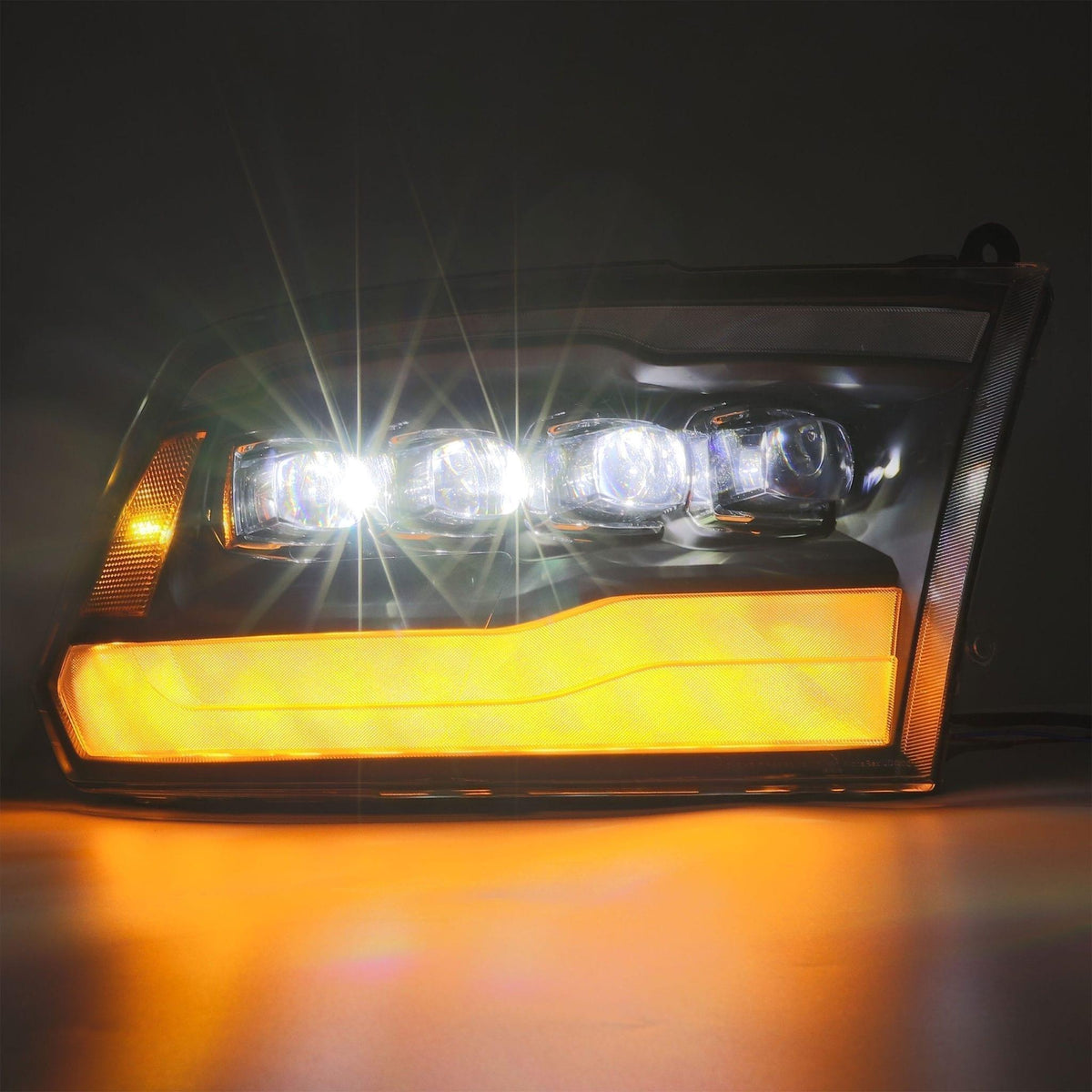 Alpha Rex 09-18 Ram Truck NOVA-Series LED Projector Headlights Alpha-Black