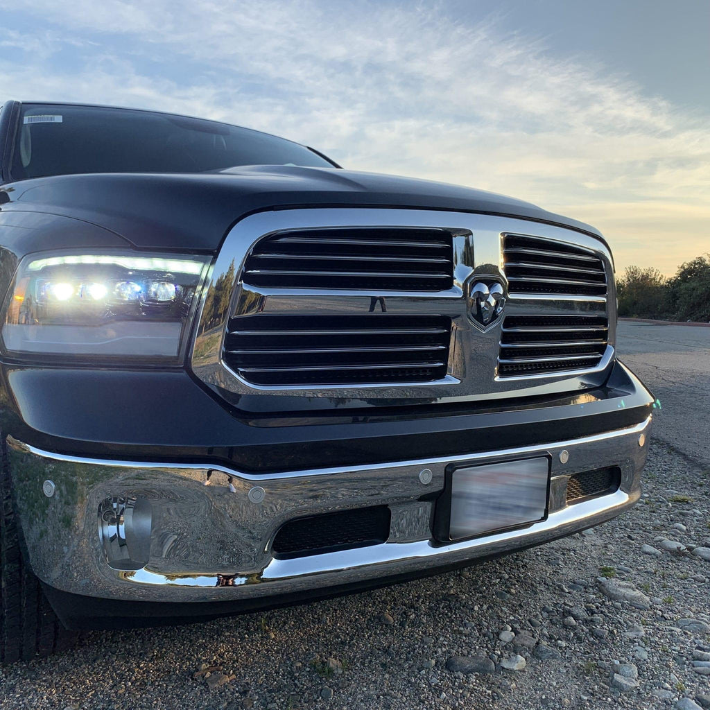 Alpha Rex 09-18 Ram Truck NOVA-Series LED Projector Headlights Alpha-Black