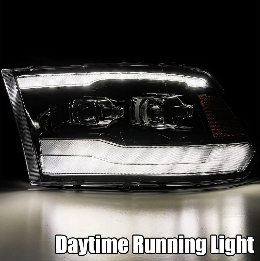 Alpha Rex 09-18 Ram Truck LUXX-Series LED Projector Headlights Alpha-Black