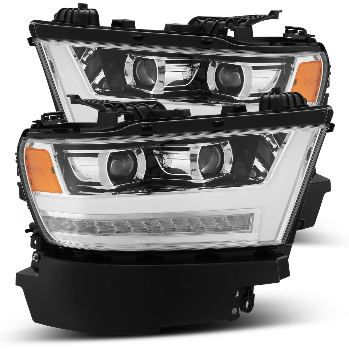 AlphaRex 2019-2024 Ram 1500 LUXX-Series LED Projector Headlights Chrome