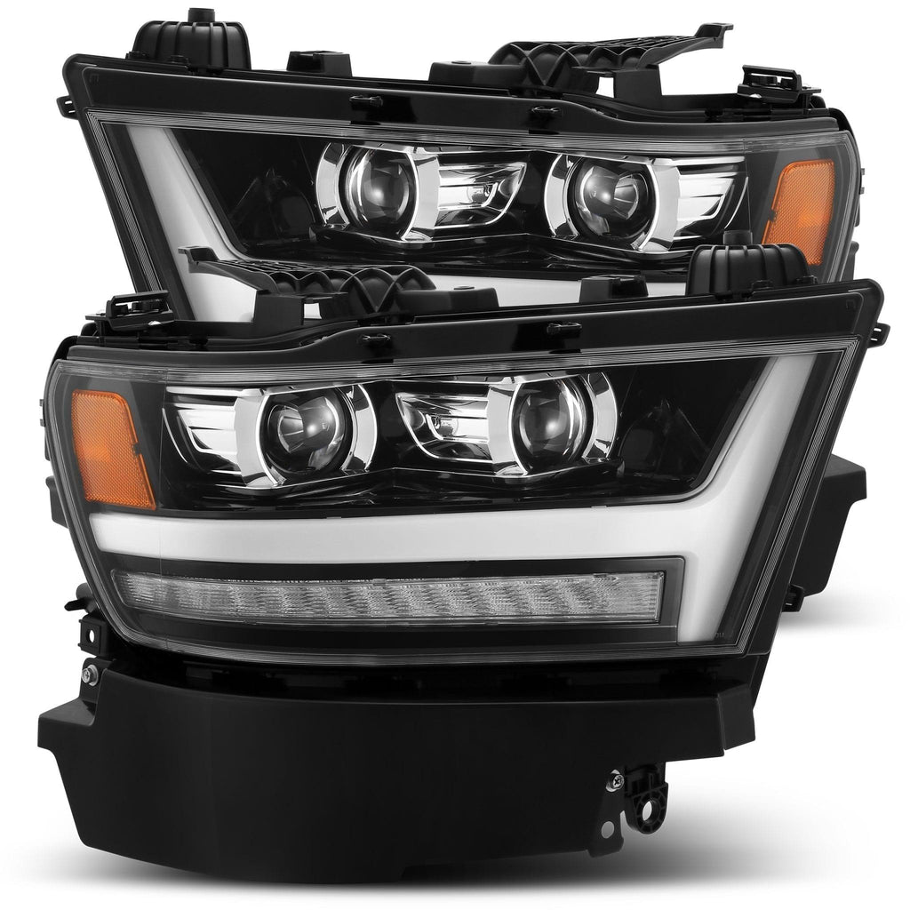 AlphaRex 2019-2024 Ram 1500 LUXX-Series LED Projector Headlights Jet Black