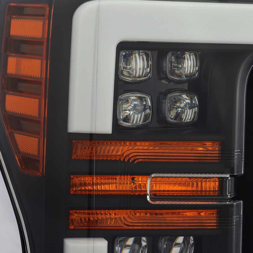 Alpha Rex 17-19 Ford Super Duty NOVA-Series LED Projector Headlights Black