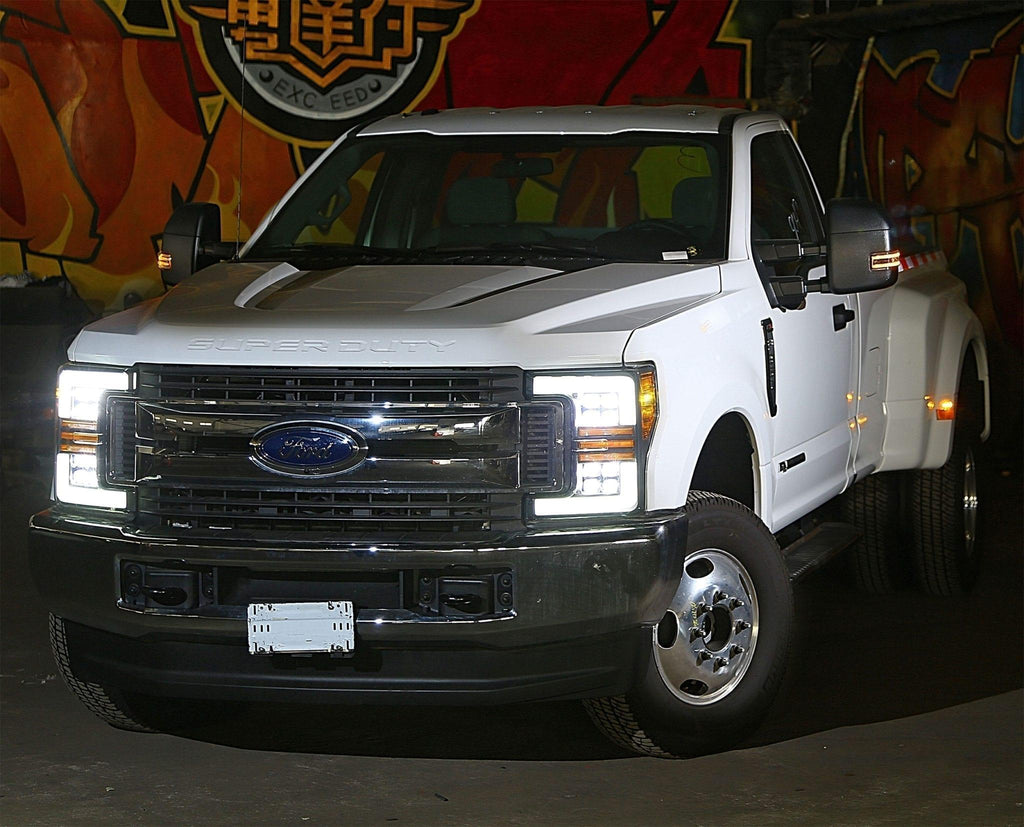 Alpha Rex 17-19 Ford Super Duty NOVA-Series LED Projector Headlights Black