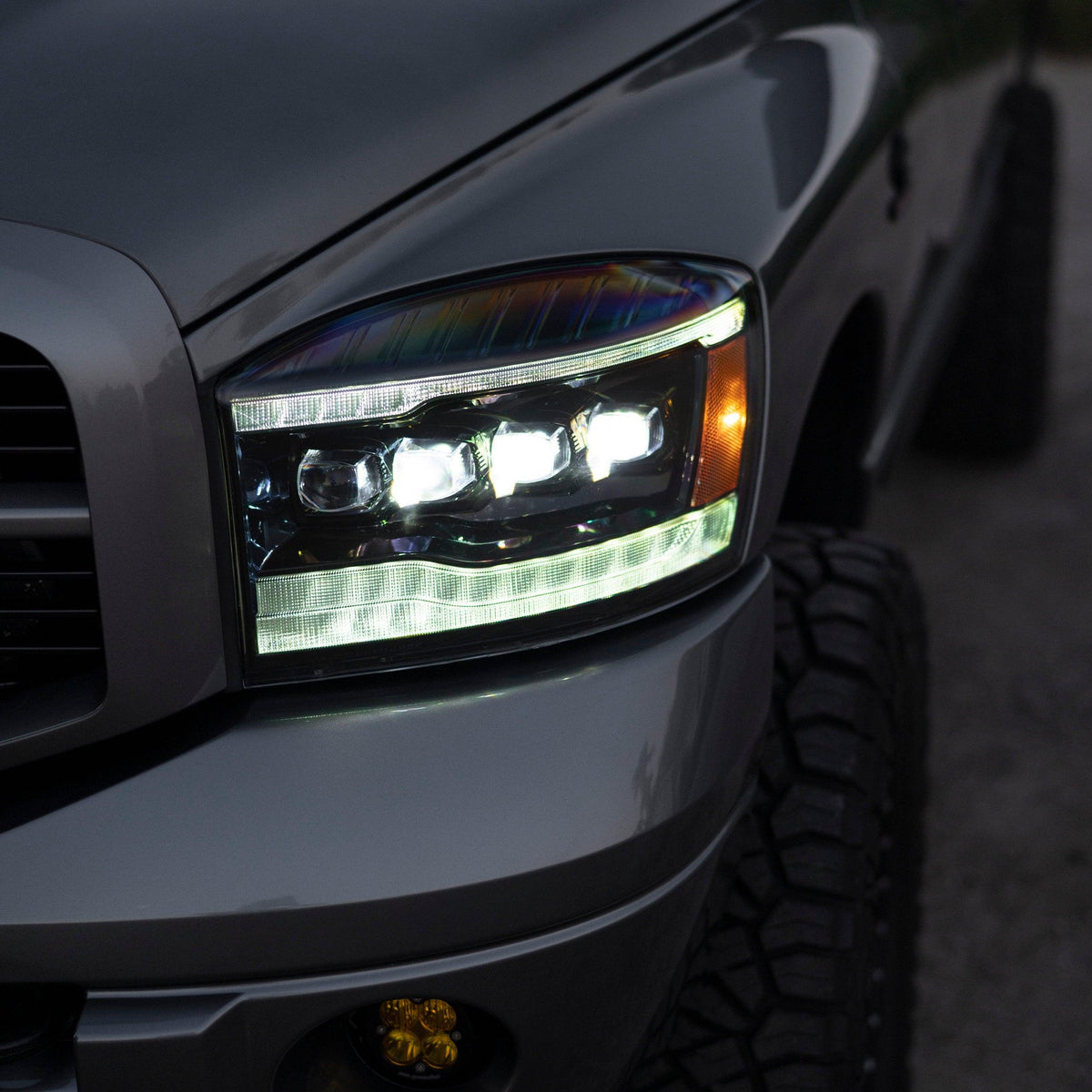 Alpha Rex 06-08 Dodge Ram NOVA-Series LED Projector Headlights Alpha-Black
