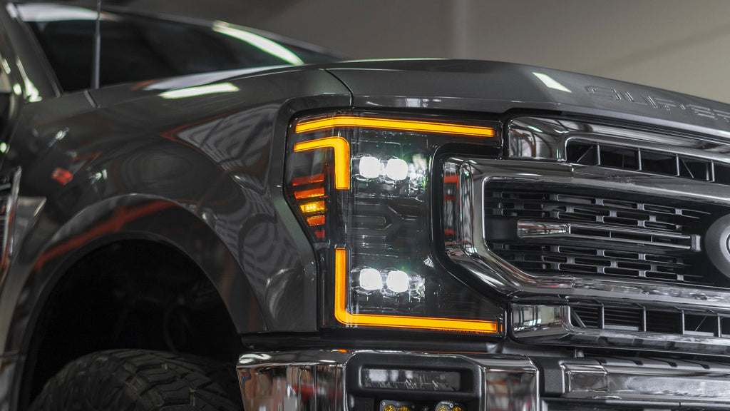 Alpha Rex 20-22 Ford Super Duty NOVA-Series LED Projector Headlights Alpha-Black
