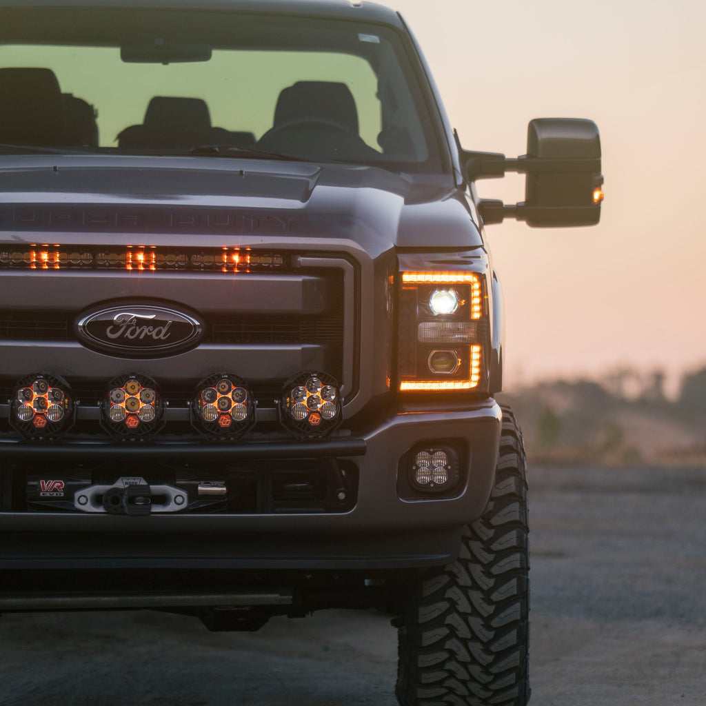Alpha Rex 11-16 Ford Super Duty LUXX-Series LED Projector Headlights Black