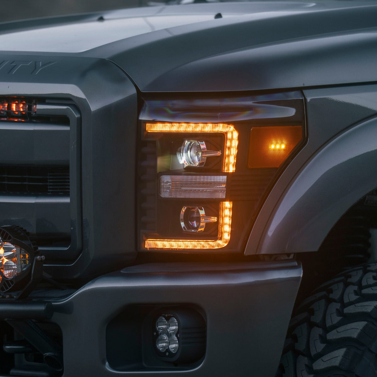 Alpha Rex 11-16 Ford Super Duty LUXX-Series LED Projector Headlights Black