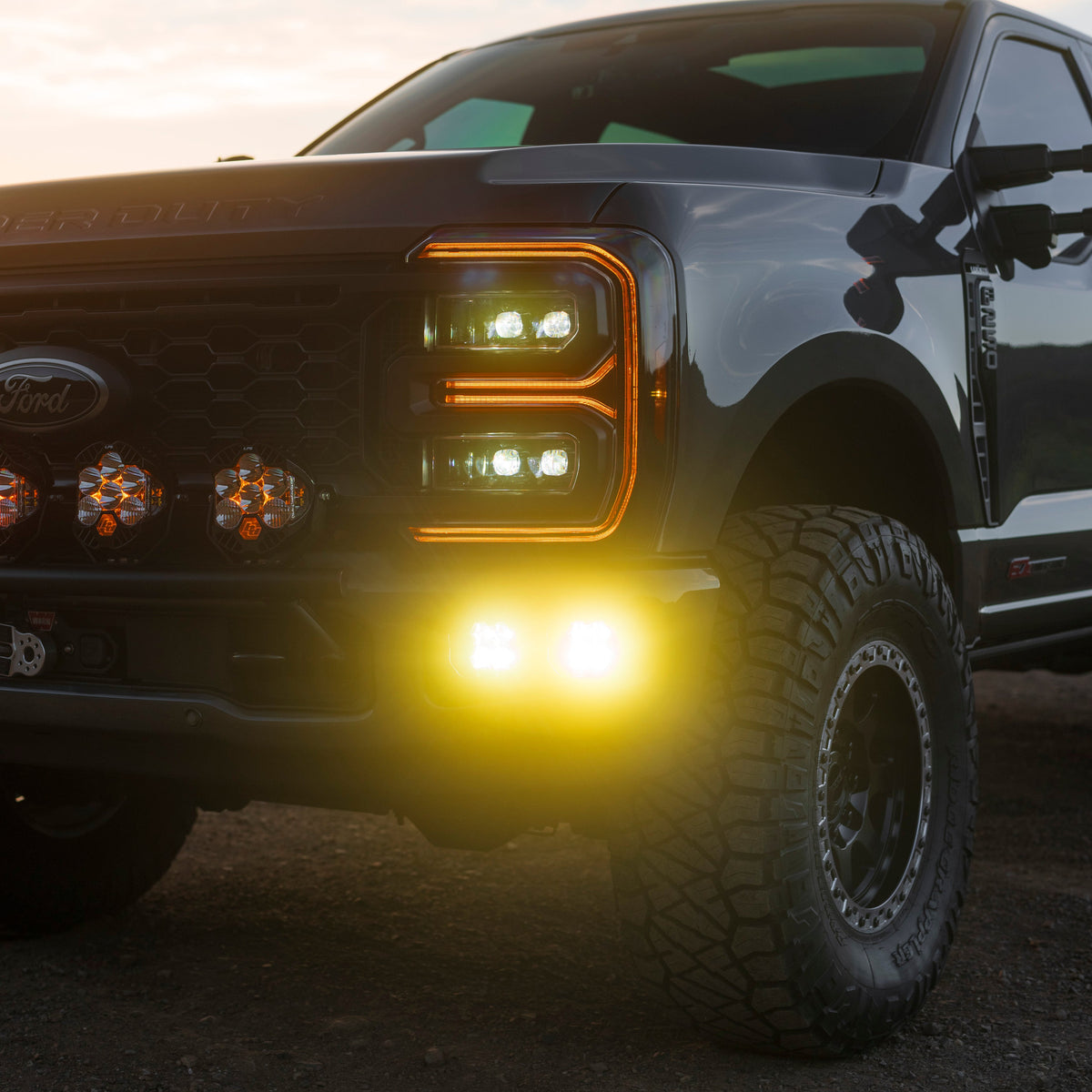 2023+ Ford Super Duty Baja Designs Squadron SAE / Squadron Pro Dual Fog Light Kit