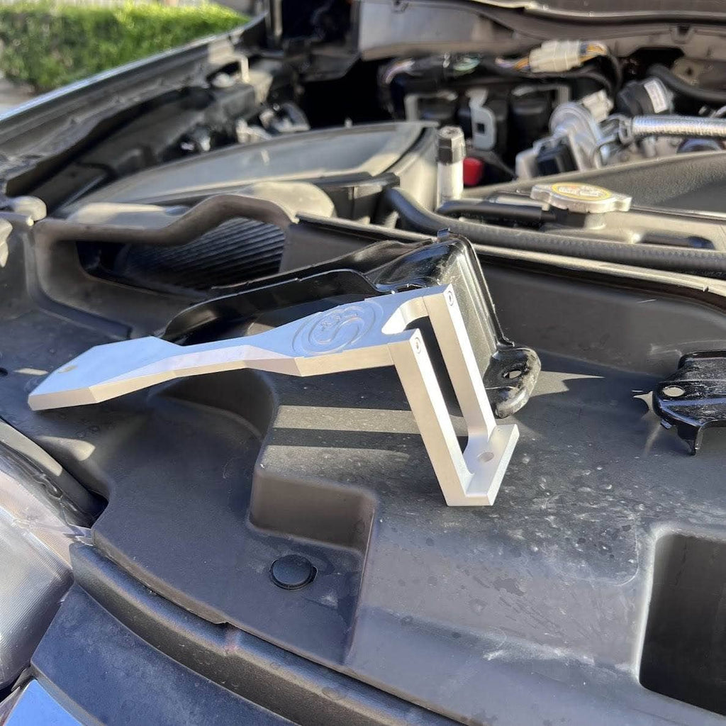 S&B BILLET BATTERY HOLD-DOWN BRACKETS FOR 2011-2022 FORD SUPER DUTY, 6.7L (SET)
