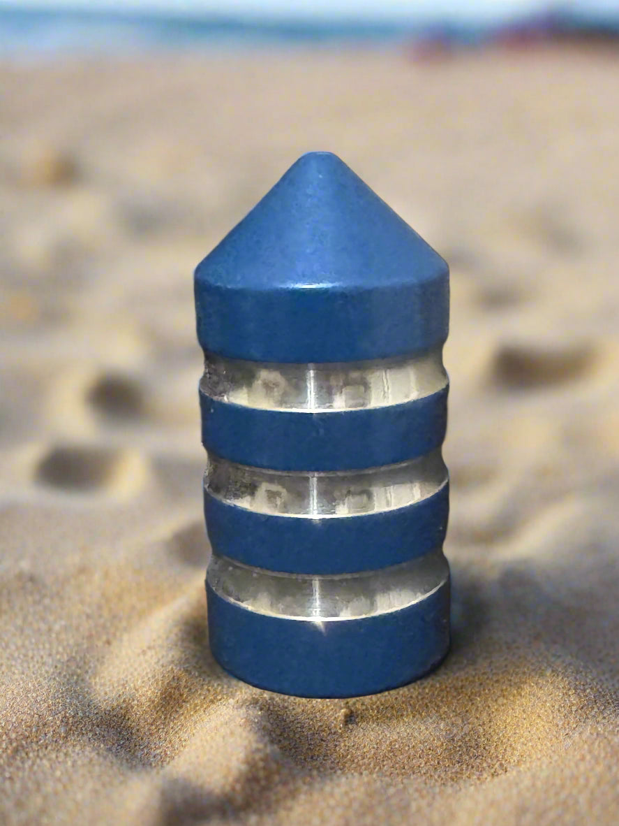 Intense Blue Billet Magnetic Base Caps | Marshin Whips Pair