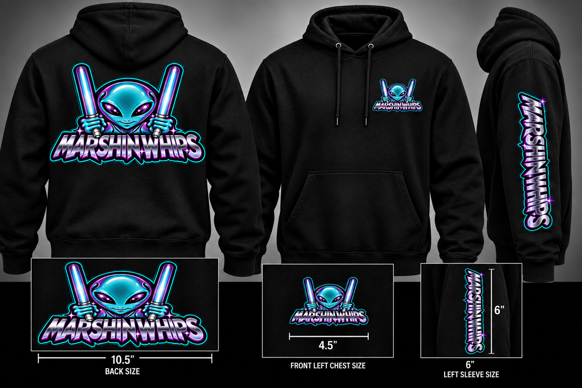 Marshin Whips Neon Encounter Black and Cayan Hoodie