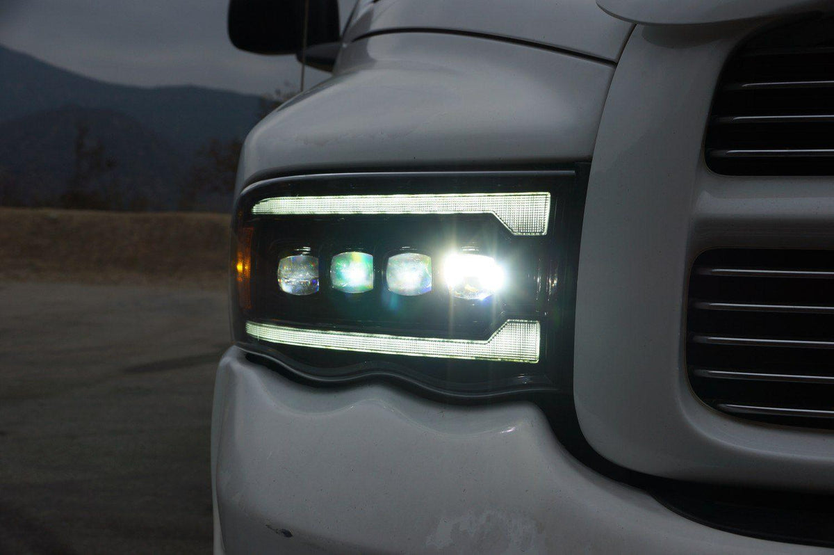 Alpha Rex 02-05 Dodge Ram NOVA-Series LED Projector Headlights Black
