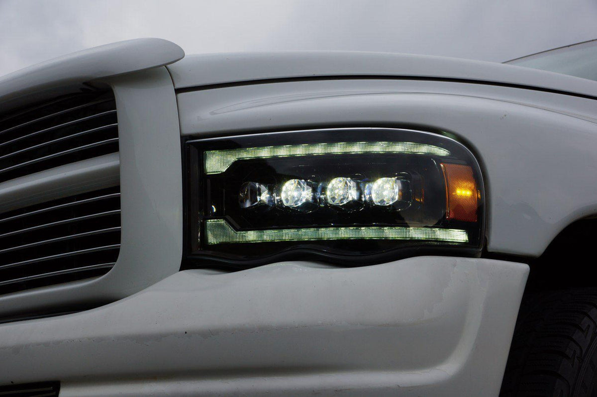 Alpha Rex 02-05 Dodge Ram NOVA-Series LED Projector Headlights Chrome