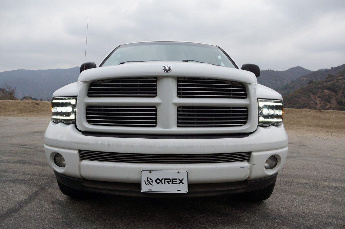 Alpha Rex 02-05 Dodge Ram NOVA-Series LED Projector Headlights Black