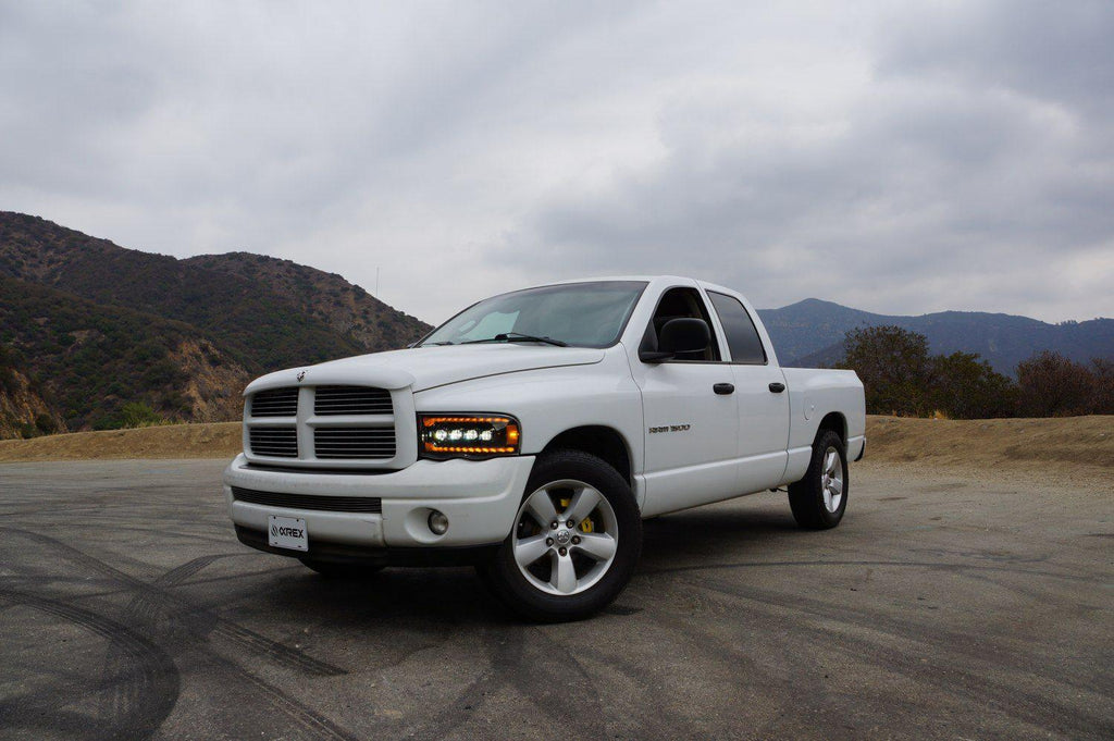 Alpha Rex 02-05 Dodge Ram NOVA-Series LED Projector Headlights Alpha-Black