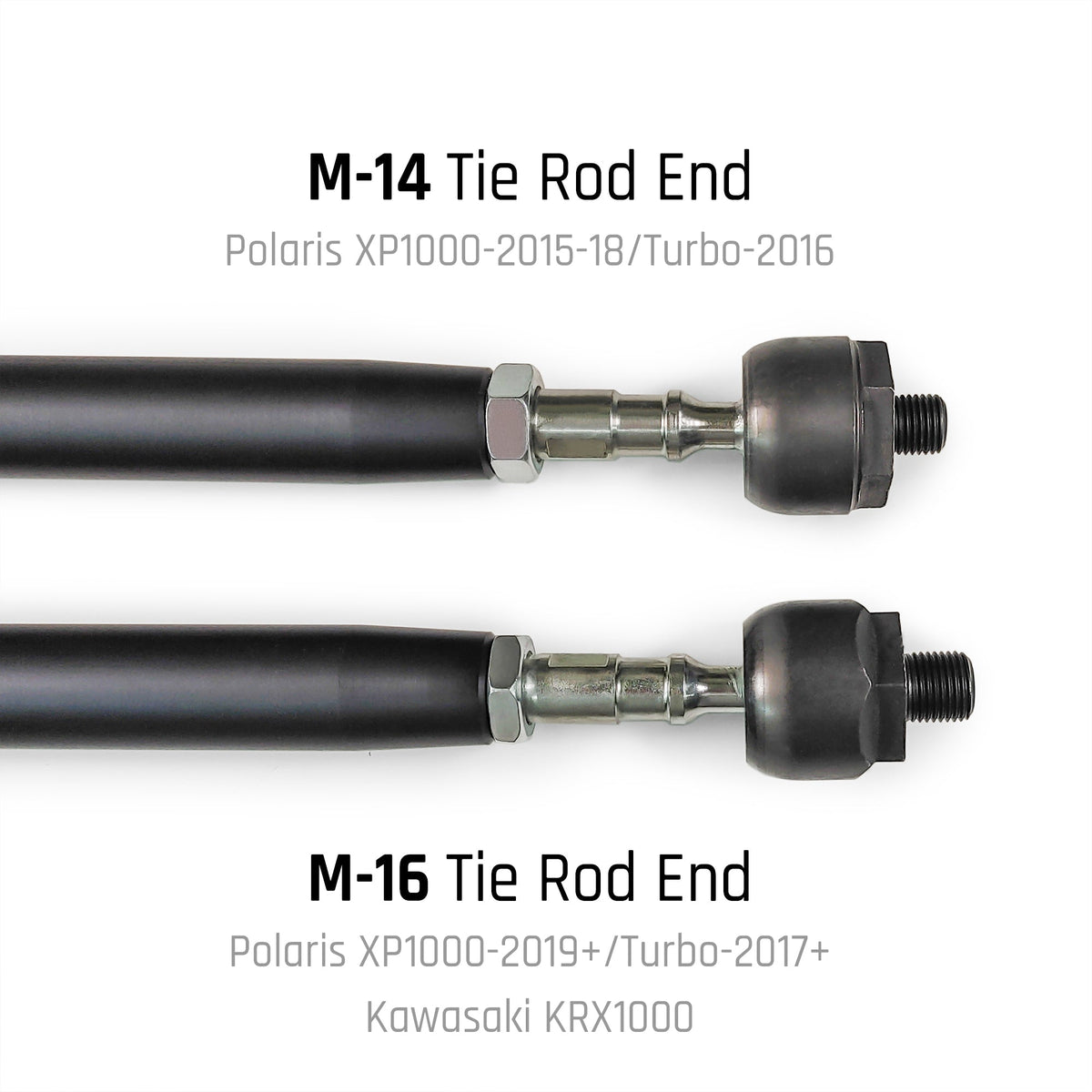 HD Billet Aluminum Tie Rod Kit for Polaris RZR XP1000/4/Turbo/4, (M16 Rack)