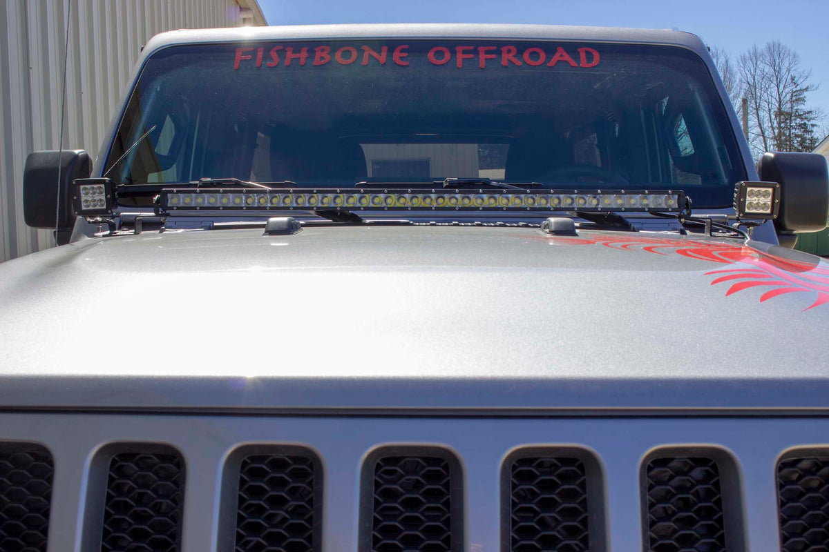 Fishbone Offroad Cowl Light Brackets for 2018 & Up Jeep Wrangler/Gladiator FB21110