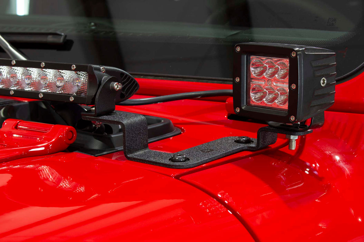 Fishbone Offroad Cowl Light Brackets for 2018 & Up Jeep Wrangler/Gladiator FB21110