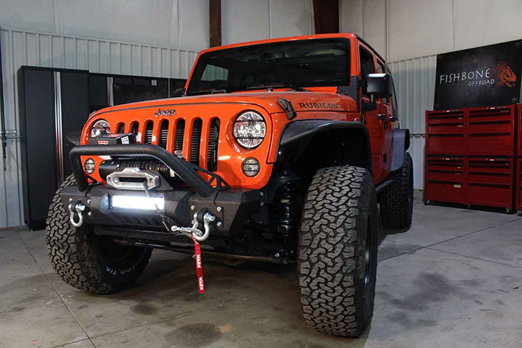 Fishbone Offroad Front Stubby Winch Bumper 2007-2018 Jeep Wrangler FB22004