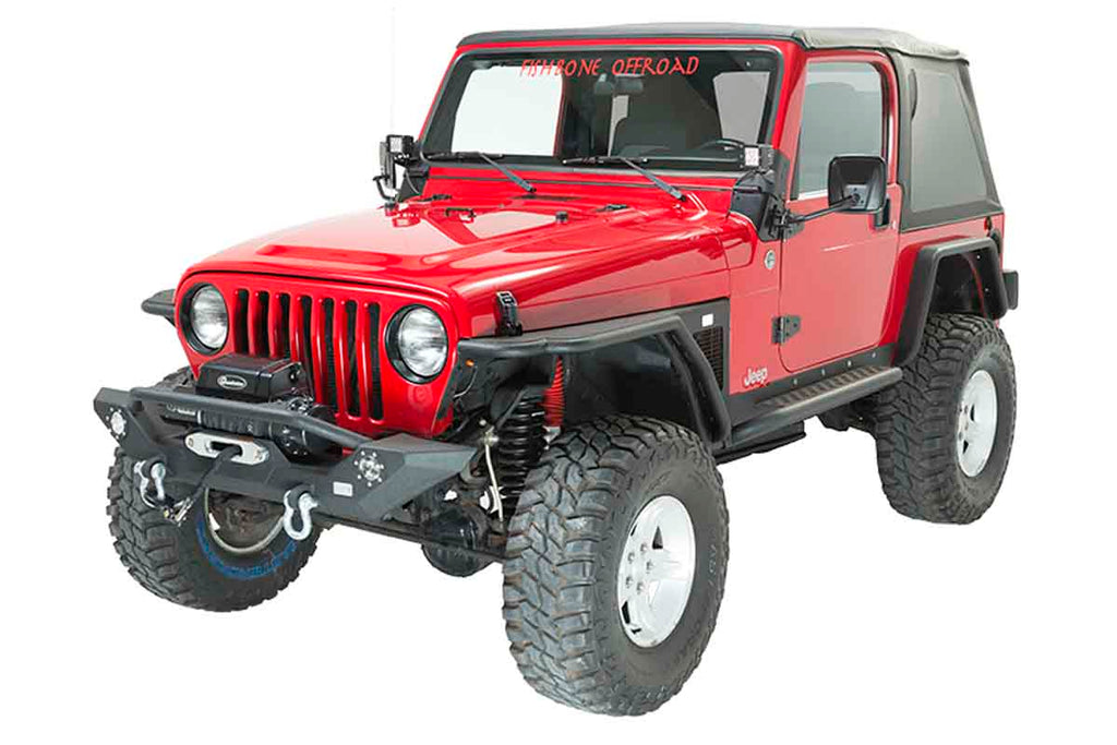 Fishbone Offroad Front Winch Bumper with LED's for 1987-2006 Jeep Wrangler FB22016