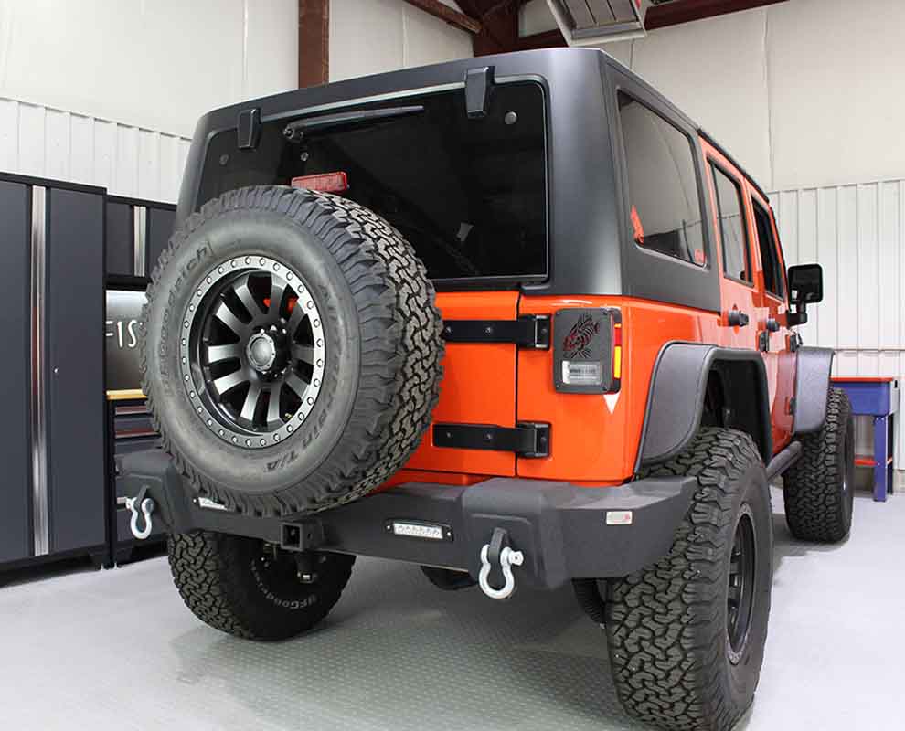 Fishbone Offroad Rear Bumper with LED Lights for 2007-2018 Jeep Wrangler FB22032