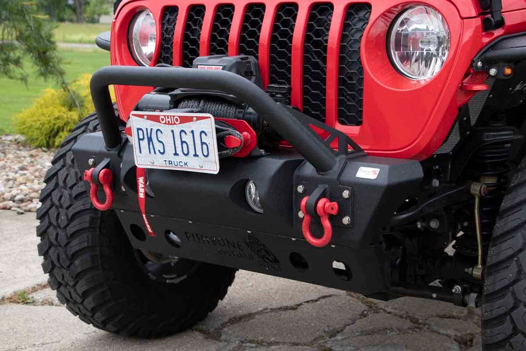 Fishbone Offroad Front Stubby Winch Bumper for 2018 & Up Jeep Wrangler/Gladiator FB22178