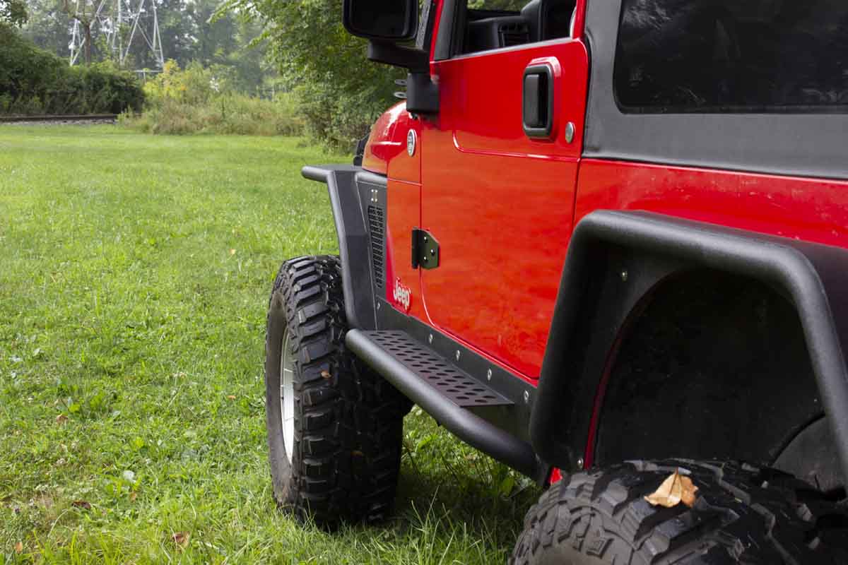 Fishbone Offroad Rock Slider with Tube Step for 2004-2006 Jeep Wrangler Unlimited FB23085