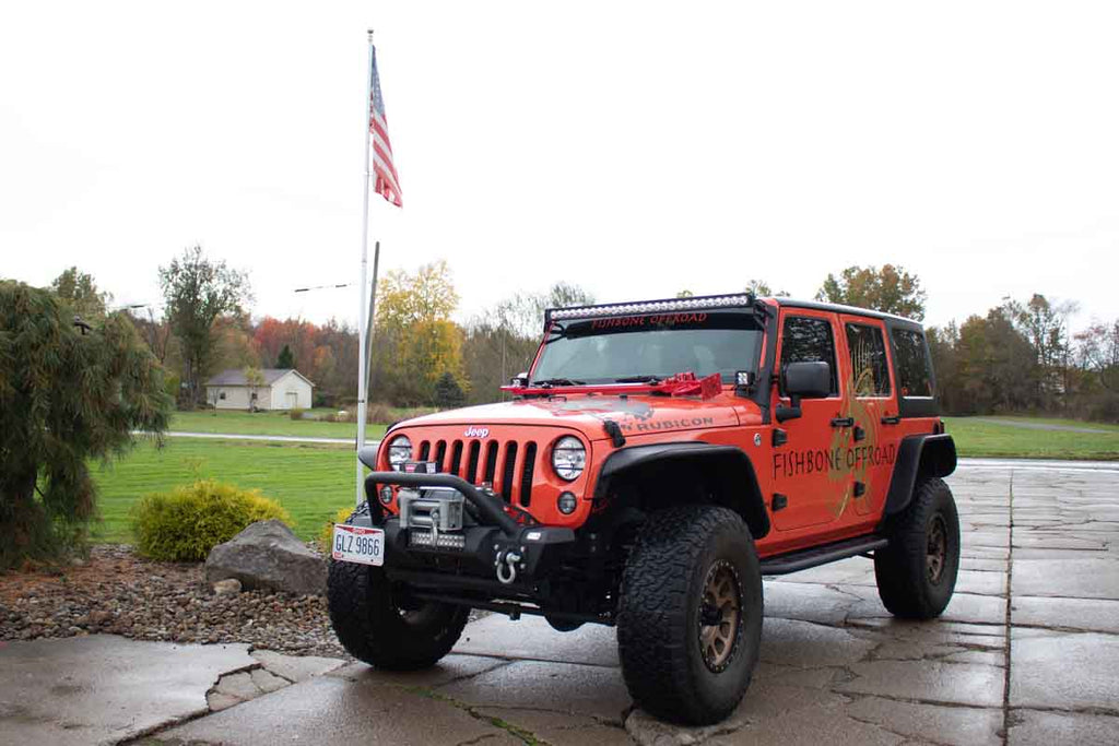 Fishbone Offroad Hi-Lift Jack Hood Mount for 2007 & Up Jeep Wrangler/Gladiator FB31317
