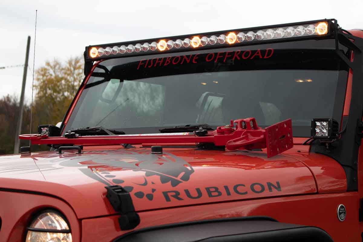 Fishbone Offroad Hi-Lift Jack Hood Mount for 2007 & Up Jeep Wrangler/Gladiator FB31317