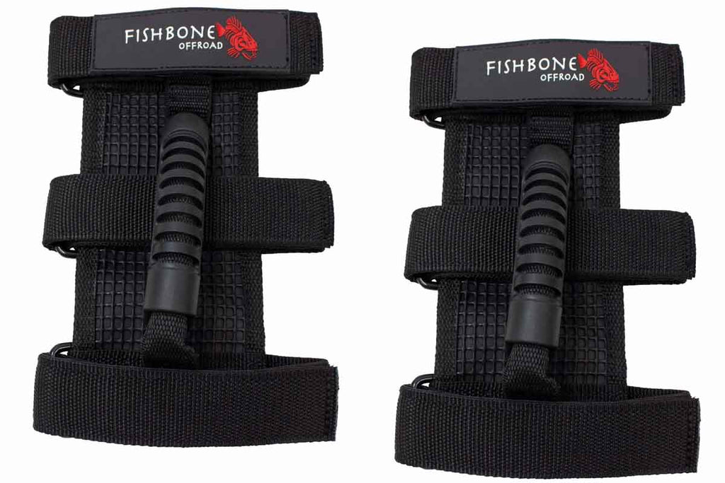 Fishbone Offroad Jeep Wrangler Grab Handles w/ Three Straps FB55153