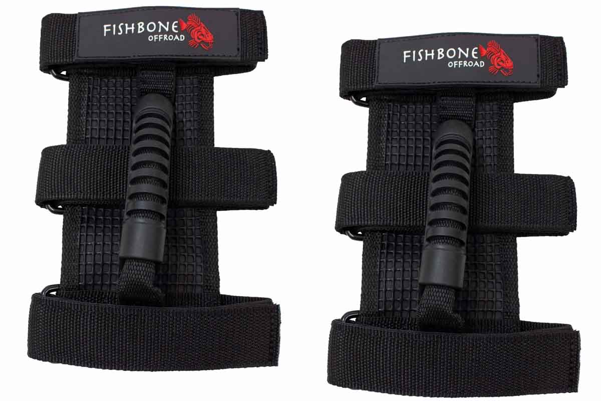 Fishbone Offroad Jeep Wrangler Grab Handles w/ Three Straps FB55153