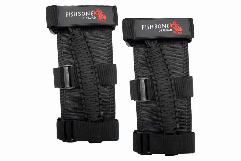 Fishbone Offroad Black Paracord Grab Handles w/ Three Straps FB55279