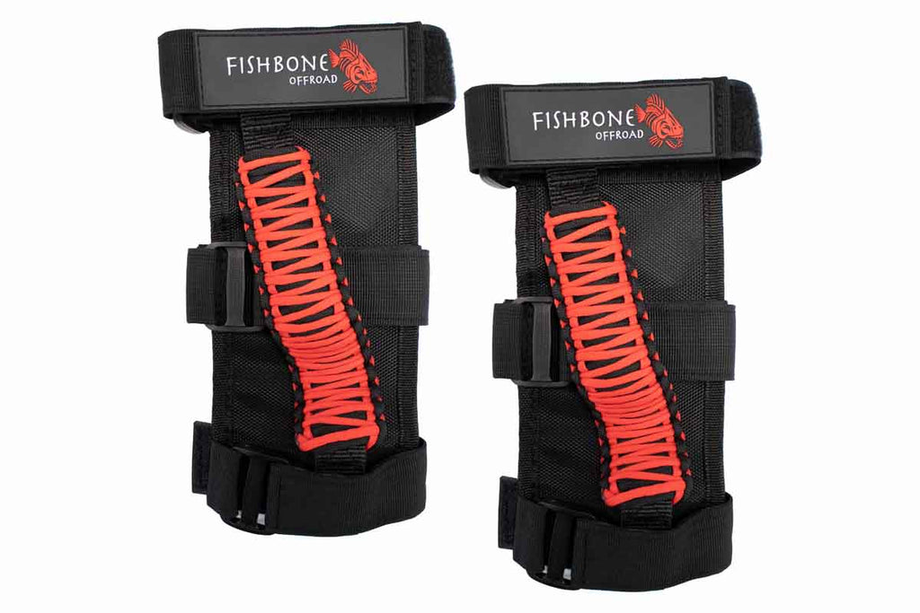 Fishbone Offroad Red Paracord Grab Handles w/ Three Straps FB55280
