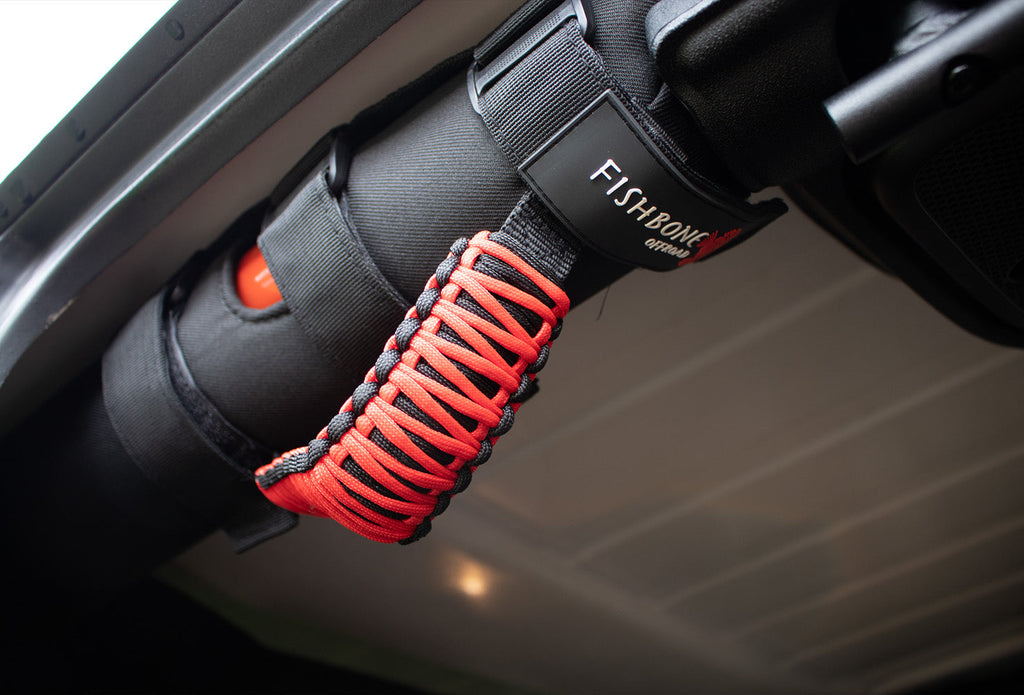 Fishbone Offroad Red Paracord Grab Handles w/ Three Straps FB55280