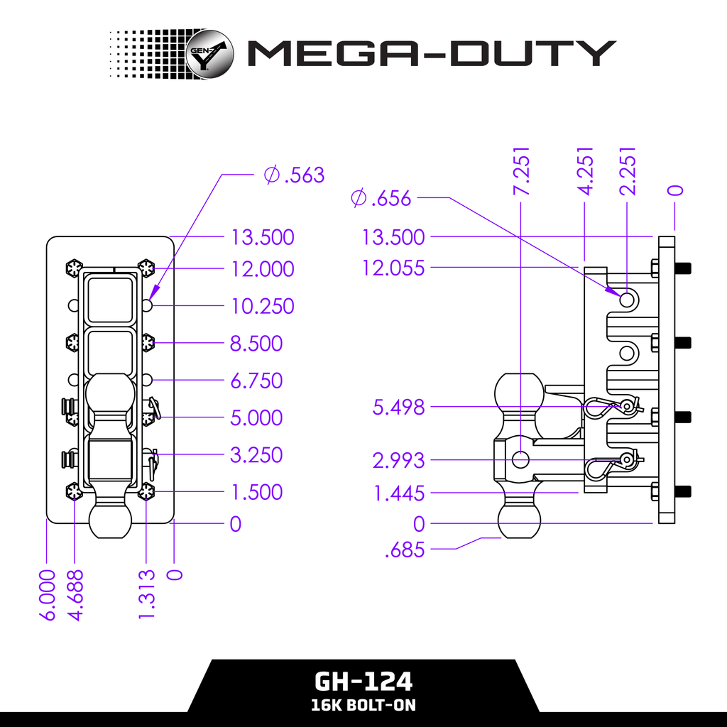 The MEGA-DUTY Bolt-On Adjustable Hitch