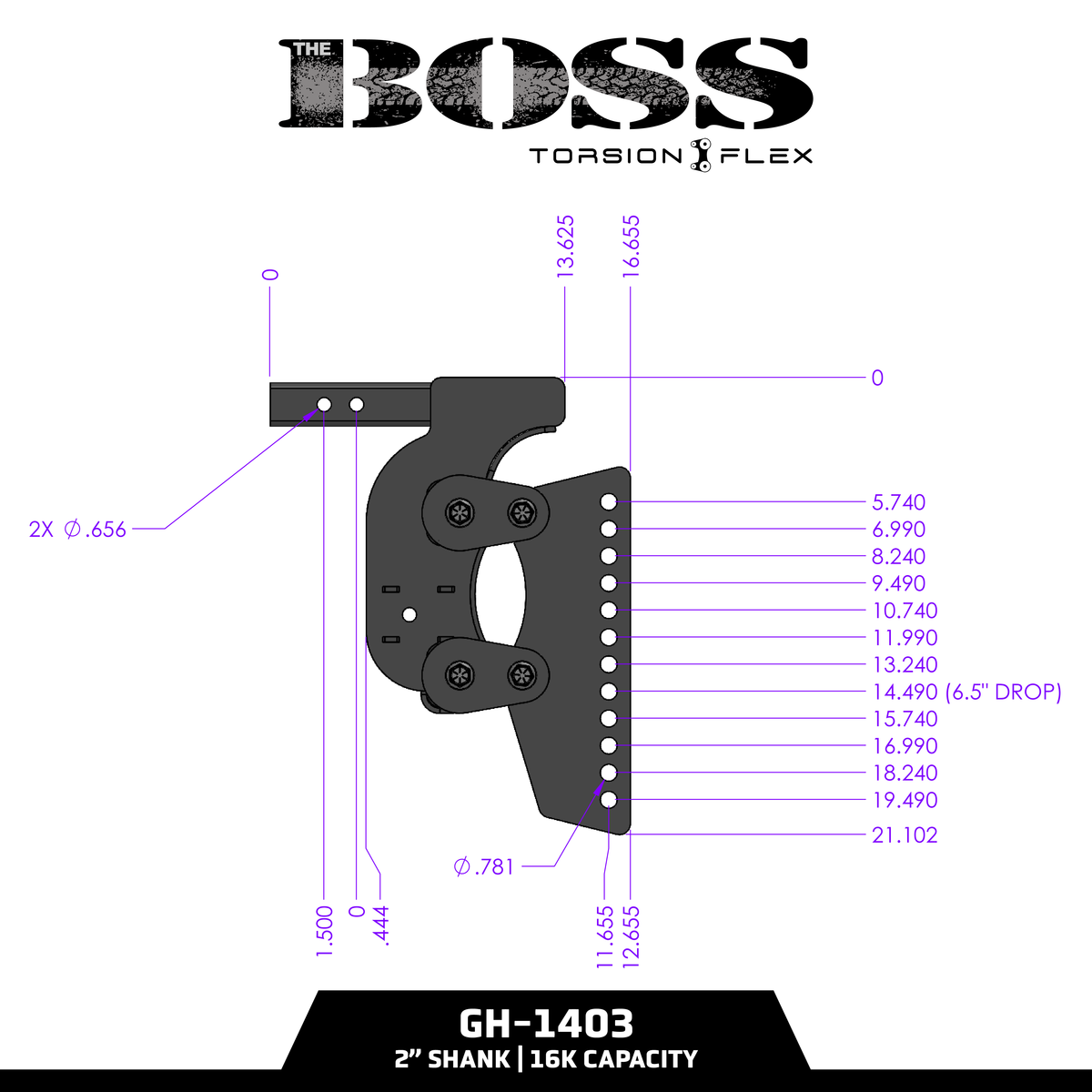 The BOSS (Torsion-Flex) Weight Distribution (2"- 3") Shank