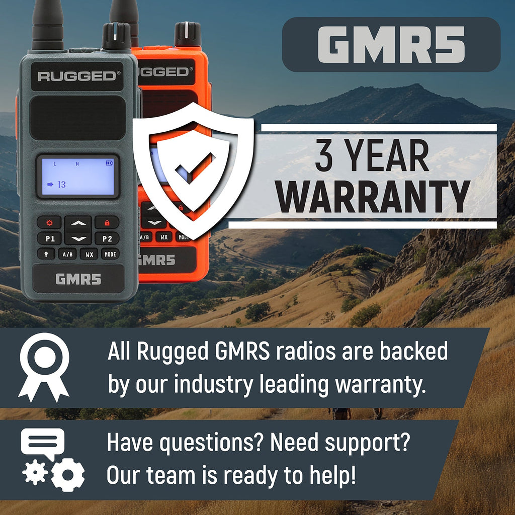 Adventure Pack - Rugged GMR5 - GMRS and FRS Two Way Handheld Radios with Accessories