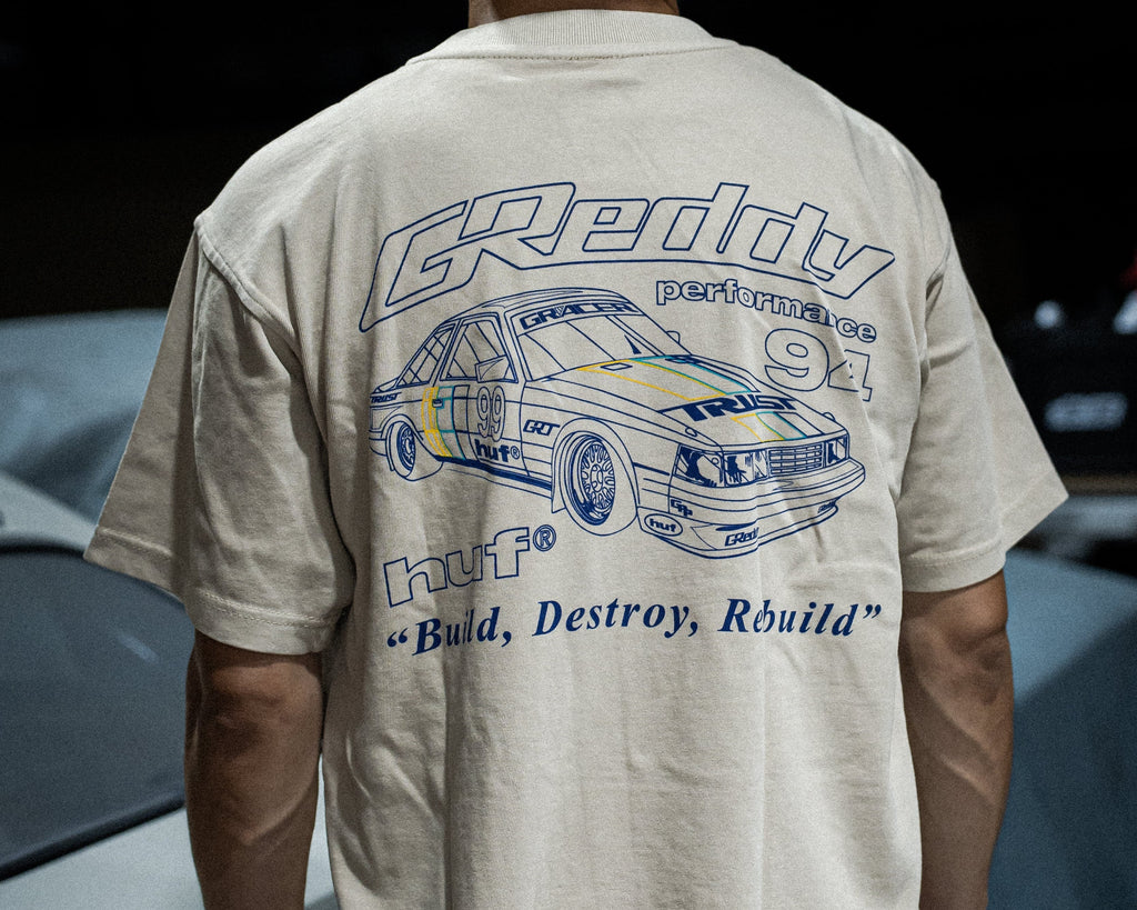 GReddy x HUF Retro Mod  Boxy Tee - Pigment French Oak