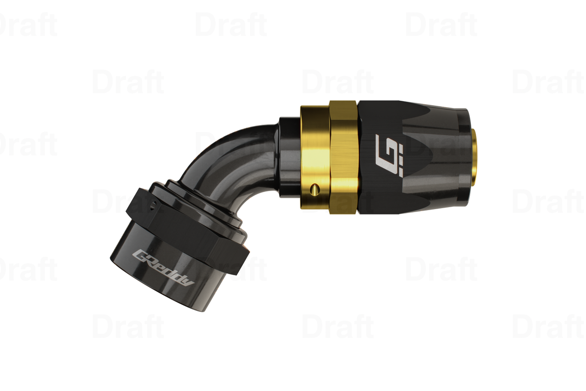 GREDDY 60 DEG. AN HOSE END(s) - BLACK/GOLD - (12800460 12800660 12800860 12801060 12801260 12801660)