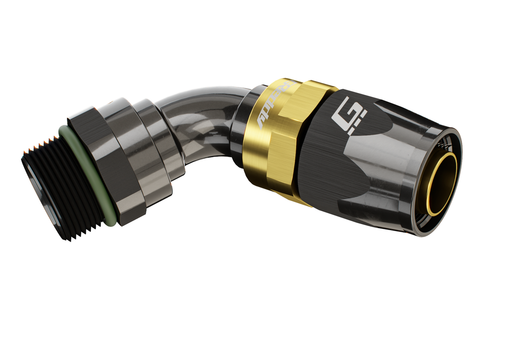 GREDDY ORB MALE 60 DEG. AN HOSE END(s) - BLACK/GOLD - (12810660 12810860 12811060 12811260)