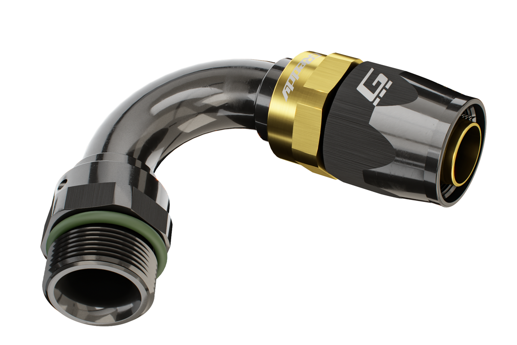 GREDDY ORB MALE 120 DEG. AN HOSE END(s) - BLACK/GOLD - (12810612 12810812 12811012 12811212)