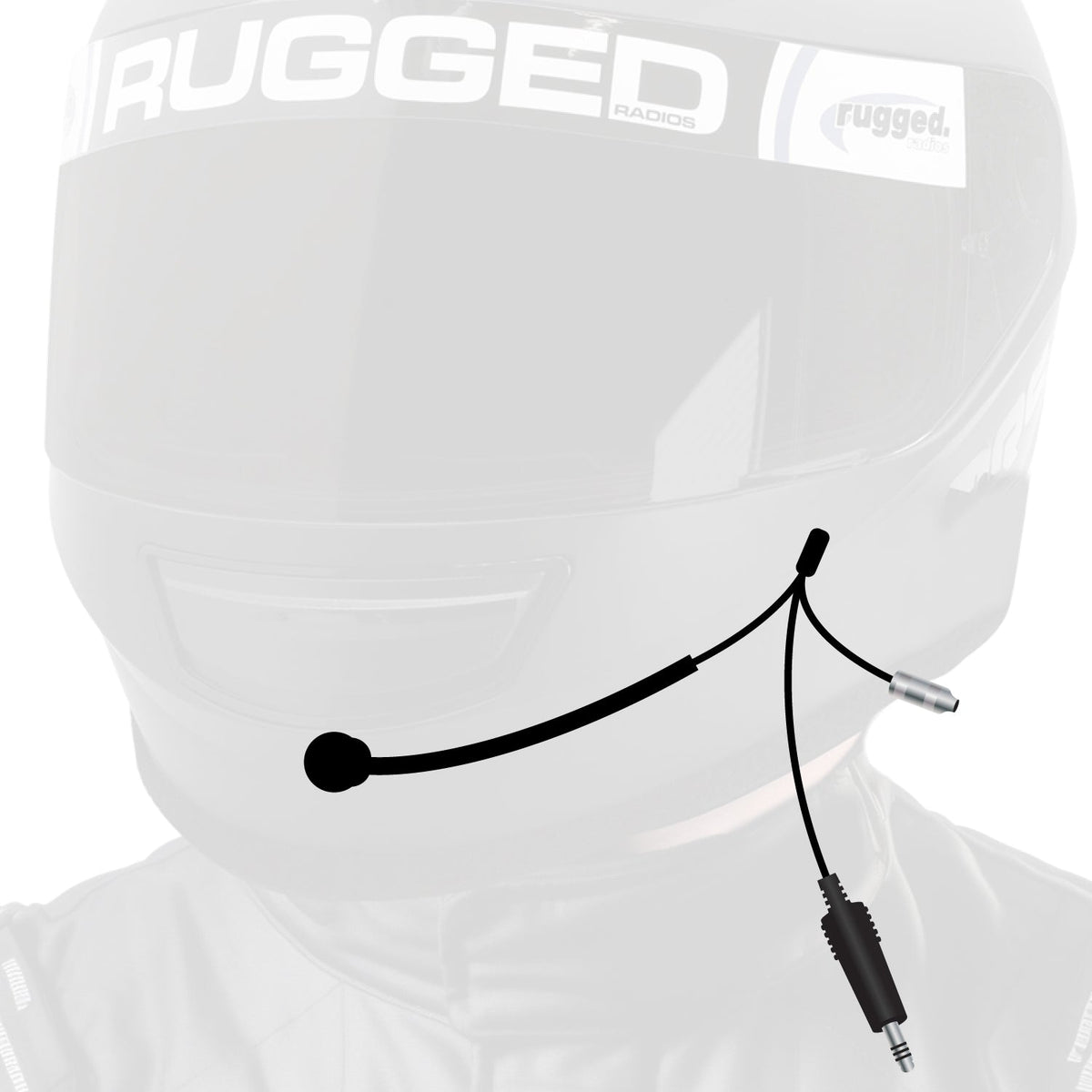 4C IMSA Wired Straight Cord Helmet Kit with Mic and 3.5mm Jack