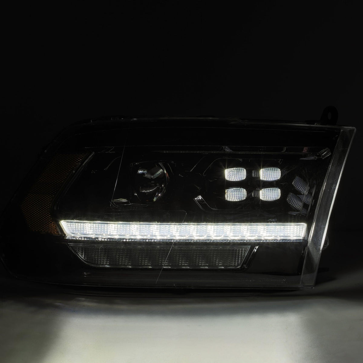 Alpha Rex 09-18 Ram Truck LUXX-Series (5th Gen 2500 Style) LED Projector Headlights Alpha-Black